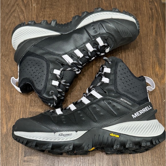 Merrell Womens Boots Waterproof Therma Cross 3 Vibram FlexConnect Black Size 8 - Picture 3 of 11
